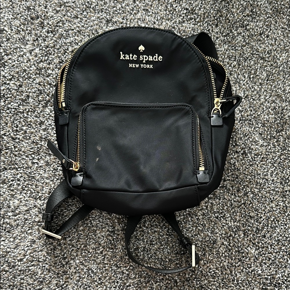 Kate Spade Black Backpack with Gold Accents